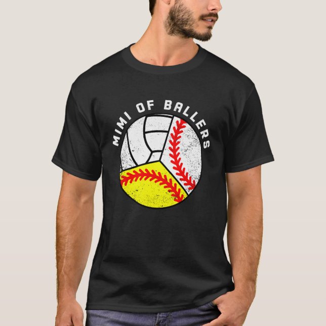 Mimi Of Ballers Baseball Softball Volleyball Mimi T-Shirt (Vorderseite)