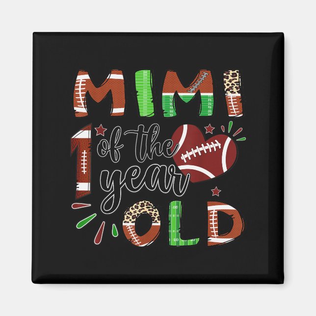 Mimi Of The 1 Year Old Football 1st Birthday Boy  Magnet (Vorne)