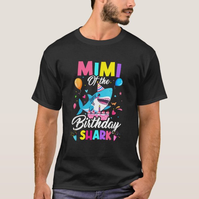Mimi Of The Shark Birthday Boy Girl Party Family G T-Shirt (Vorderseite)