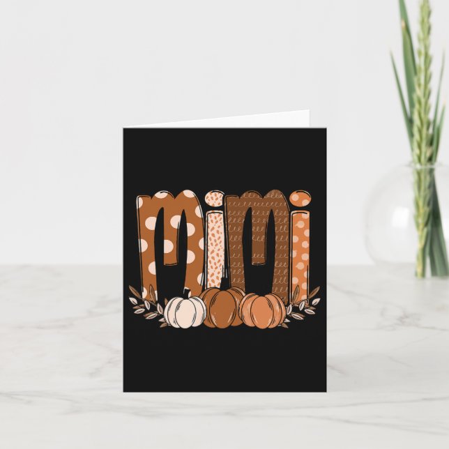 Mimi Pumpkin Halloween Erntedank Oma Fall L Karte (Vorderseite)