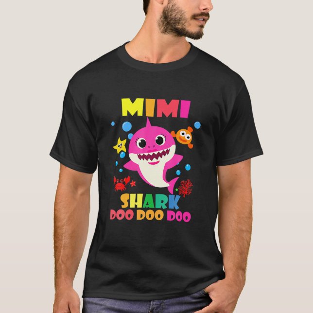 Mimi Shark Doo Doo Funny Baby Mommy Daddy Kids T-Shirt (Vorderseite)