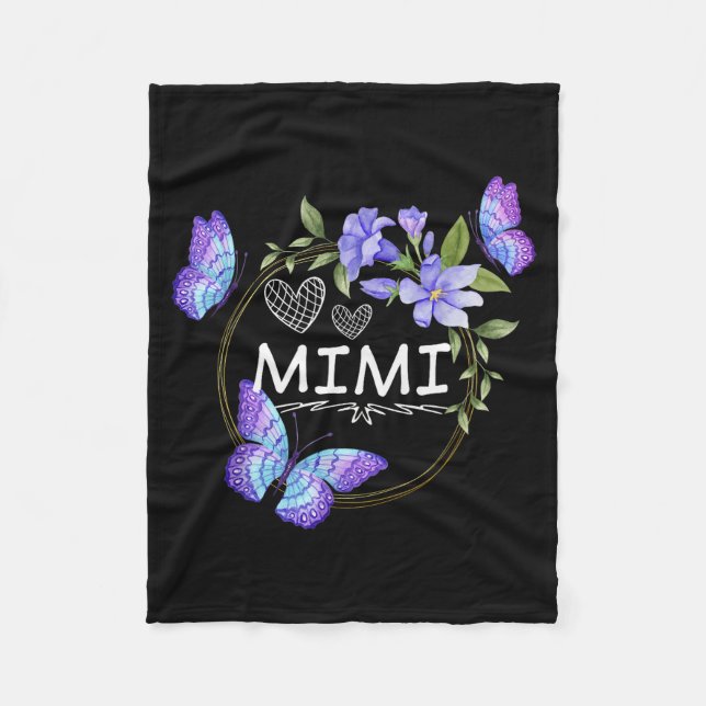 Mimi Shirt For Women With Butterflies Mother's Day Fleecedecke (Vorderseite)
