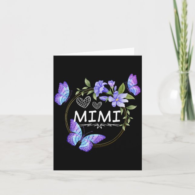 Mimi Shirt For Women With Butterflies Mother's Day Karte (Vorderseite)