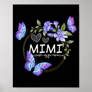 Mimi-Shirt für Frauen mit Schmetterlingen Mutterta Poster