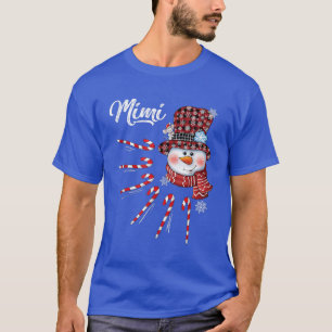 Mimi Snowman Candy Cane Weihnachten Red Kariert Ha T-Shirt