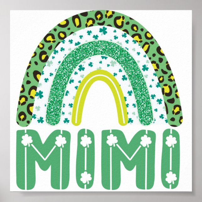 Mimi St Patricks Day Irish Großmutter Rainbow Poster (Vorne)
