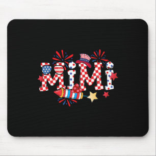 Mimi Sungles USA-Flagge Feuerwerk Patriotisch 4. J Mousepad