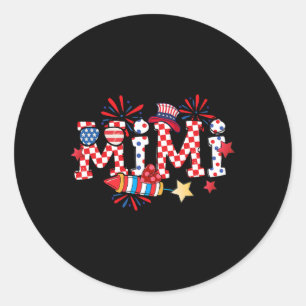 Mimi Sungles USA-Flagge Feuerwerk Patriotisch 4. J Runder Aufkleber