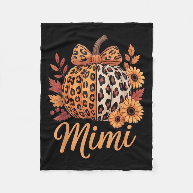Mimi Thanksgiving Leopard Pumpkin Sunflower Coquet Fleecedecke (Vorderseite)