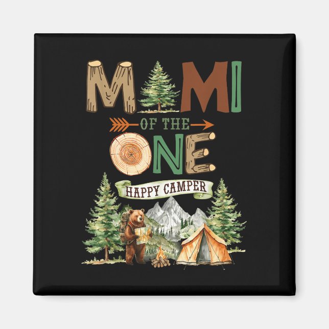 Mimi vom glücklichen Camper 1. Geburtstag Camping  Magnet (Vorne)