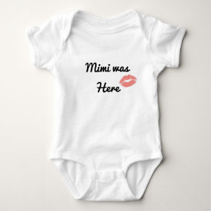 Mimi war hier Lippenstift-Kuss Lustiger Baby-Body Baby Strampler