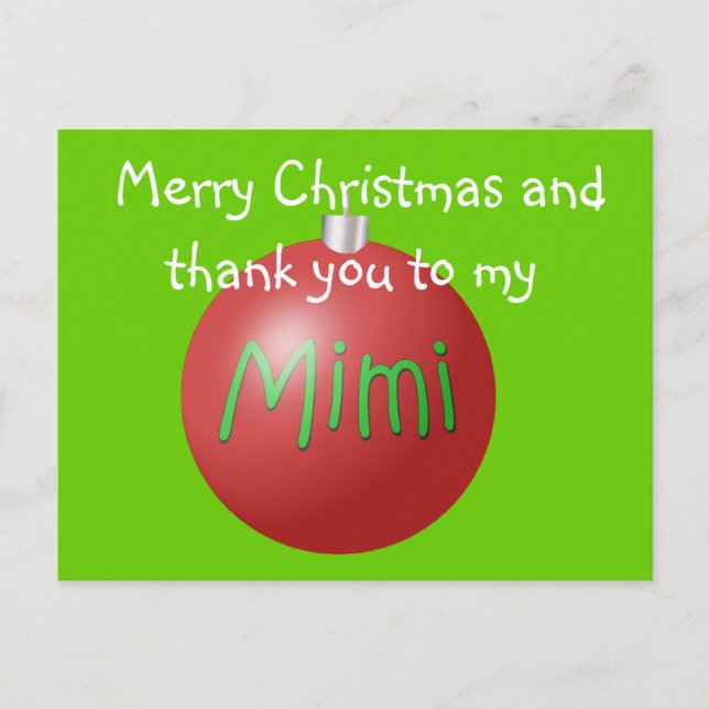 Mimi Weihnachtsschmuck Postkarte (Vorderseite)