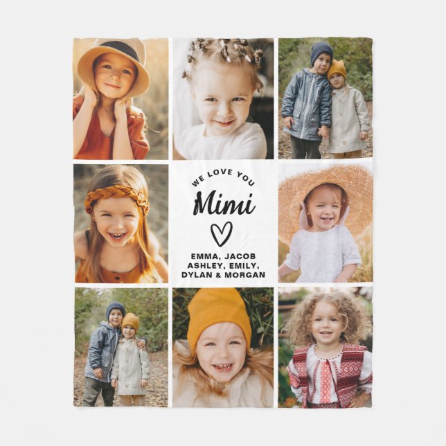 MiMi Wir Liebe Sie hören Moderne Foto Collage Fleecedecke (Vorderseite)