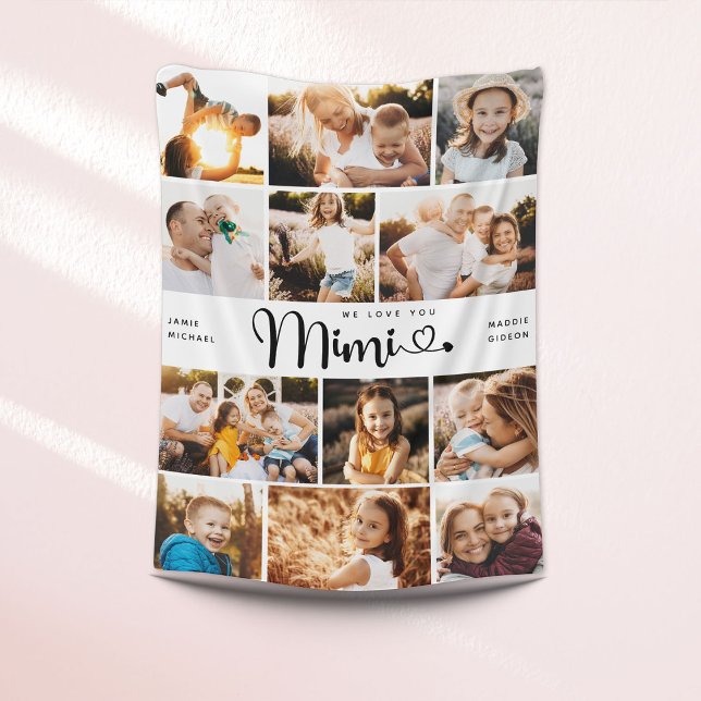 Mimi Wir Liebe Sie hören Moderne FotoCollage Fleecedecke (Von Creator hochgeladen)