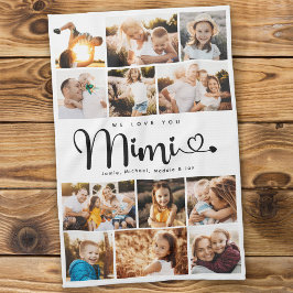 Mimi Wir Liebe Sie hören Moderne FotoCollage Geschirrtuch