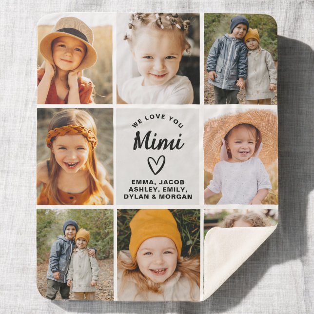 Mimi Wir Liebe Sie hören Moderne FotoCollage Sherpadecke (Von Creator hochgeladen)