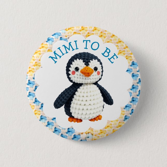 Mimi wird es | Baby-Party für Jungen Button (Vorderseite)