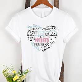 Mimi Word Cloud Pink Herz Grandma T-Shirt