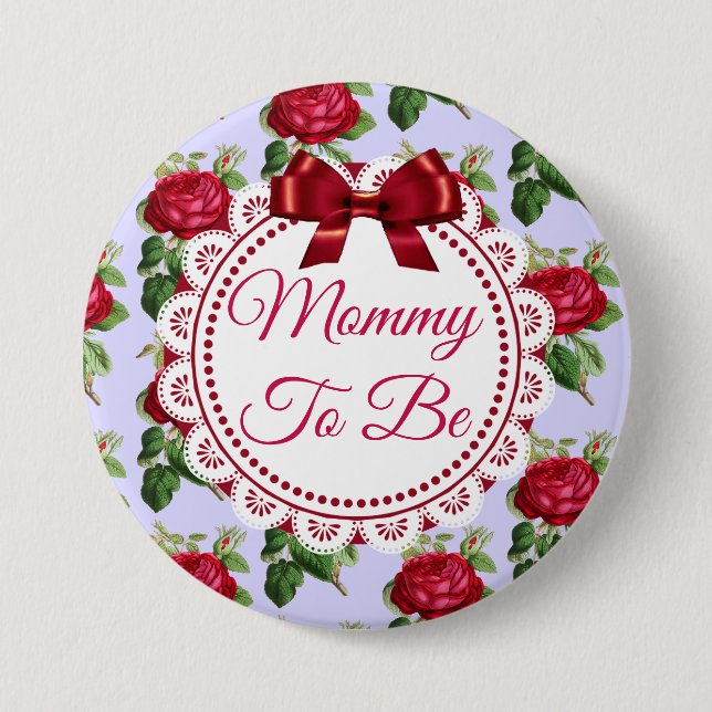 Mimi zu floralen Burgundy-Rose Button (Vorderseite)