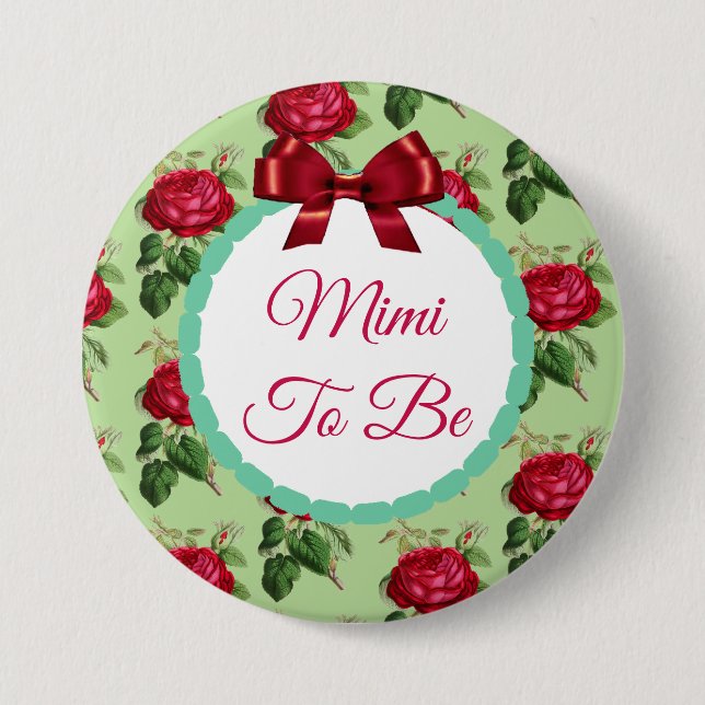 Mimi zu floralen Burgundy-Rose Button (Vorderseite)