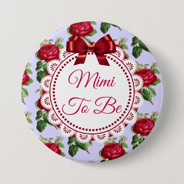 Mimi zu floralen Burgundy-Rose Button (Vorderseite)