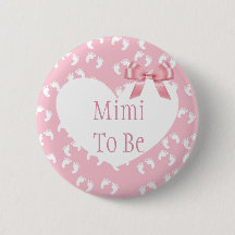 Mimi zu Pink Bow Baby Showknopf