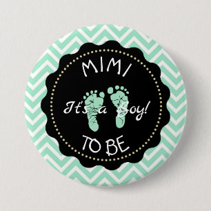 Mimi zu Sage Green Zickzack Baby Showknopf Button