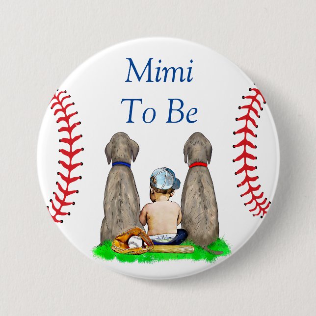 Mimi zu sein | Baseball Kinderdusche Button (Vorderseite)