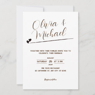 Mimimalist, elegante Hochzeitseinladung Einladung