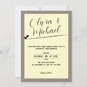 Mimimalist, elegante Hochzeitseinladung Einladung