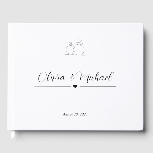 Mimimalist Elegante Script Classic Wedding Gästebuch (Vorderseite)
