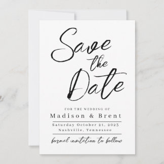 Mimimalist Simple Non-Foto Wedding Annoucement Save The Date