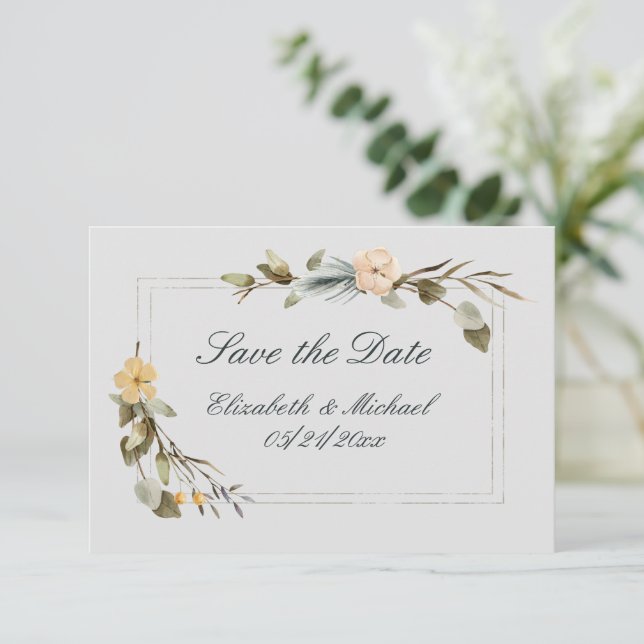Mimimalschrift Typografy Save the Date Card Einladung (Stehend Vorderseite)