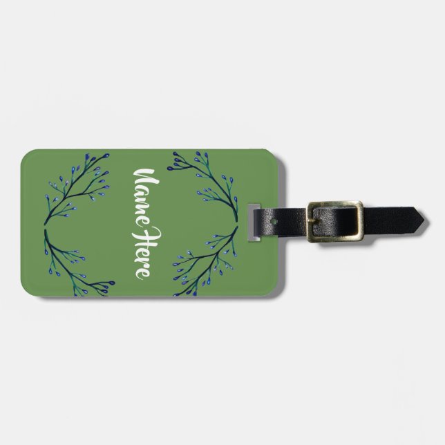 Miminal Floral Luggage Tags Gepäckanhänger (Vorderseite horizontal)