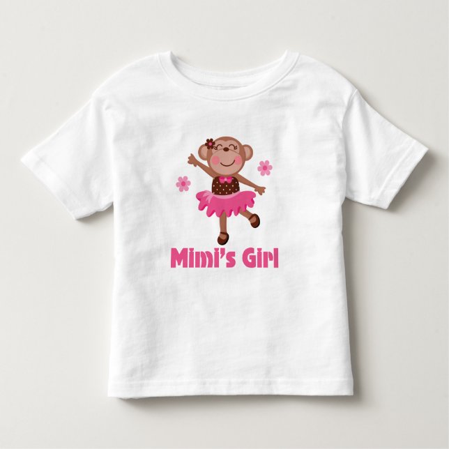 Mimis Girl Monkey Kleinkind T-shirt (Vorderseite)