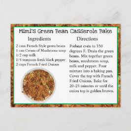 Mimis Green Bean Casserole Bake Recipe Card Postkarte