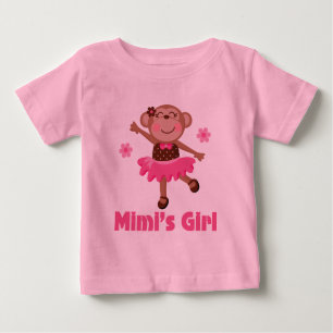 Mimis Mädchen-Affe Baby T-shirt