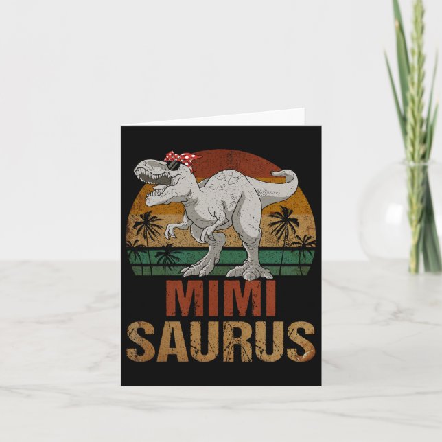 Mimisaurus T Rex Dinosaur Mimi Saurus Muttertag Karte (Vorderseite)