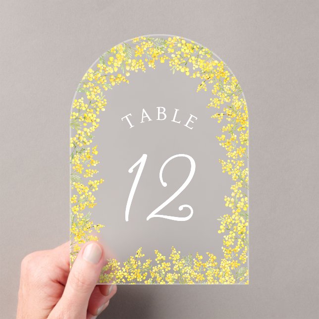 Mimosa Acrylic Table Number Acryleinladungen (Insitu (Handheld))