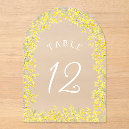 Mimosa Acrylic Table Number Acryleinladungen