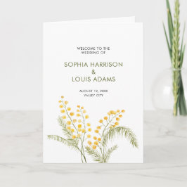 Mimosa Aquarell Blume Hochzeitsprogramm Programm