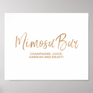 Mimosa Bar 8x10 Stilvolle Roségold Hochzeitstafel Poster