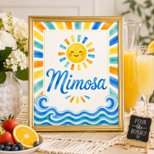 Mimosa-Bar-Baby-Shower-Schild - Here Comes the Son Poster