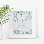 Mimosa Bar Blue Watercolor Blume Poster<br><div class="desc">Benutzen Sie dieses Blumenschild Mimosa, um Ihren Tisch zu dekorieren und den Gästen zu helfen, ihre Getränke zuzubereiten. Dieses Schild wurde mit meinen eleganten Aquarellblauen Orchideen auf einem knusprigen, weißen Hintergrund entworfen und eignet sich perfekt für Brunch- und Blubbly's, Brautparty, Babyduschen, Frühjahr- und Sommerhochzeiten oder was auch immer Sie mögen....</div>