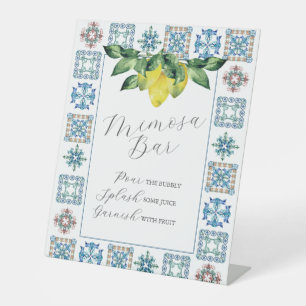 Mimosa Bar Blue & Yellow Lemons Sockelschild