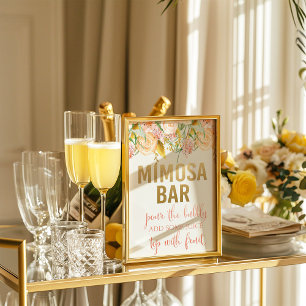 Mimosa-Bar-Blumenschild Poster
