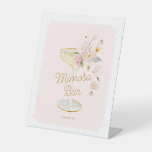 Mimosa Bar Brautparty Pedestal Zeichen Sockelschild