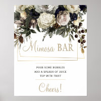 Mimosa Bar Brautparty Winterblumenschild Party