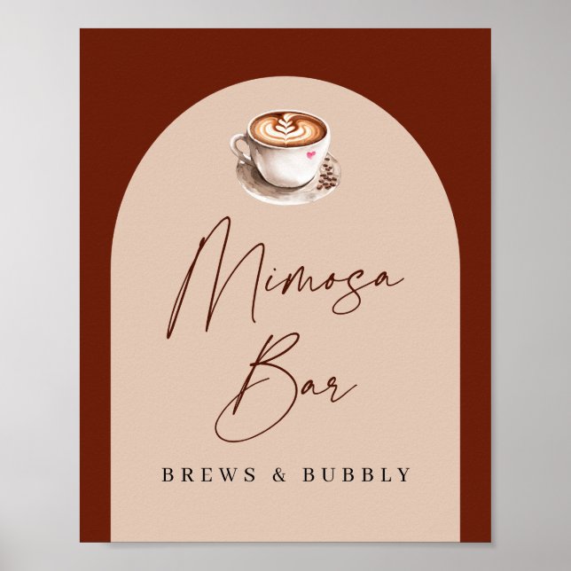 Mimosa Bar Brews and Bubbly Brautparty Poster (Vorne)