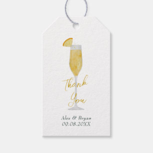 Mimosa Bar Brunch Cocktail Glass Gastgeschenk Hoch Geschenkanhänger